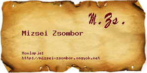 Mizsei Zsombor névjegykártya